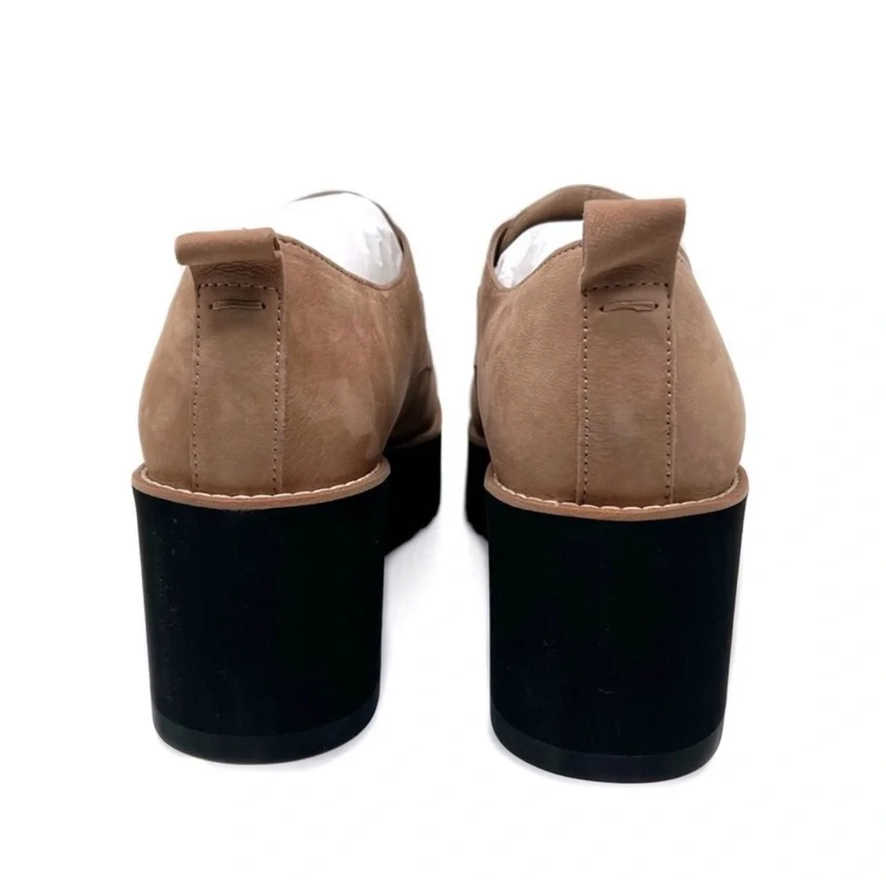Eileen Fisher Shoes Zola Platform Wedge Bootie Earth Tumbled Nubuck Size 10